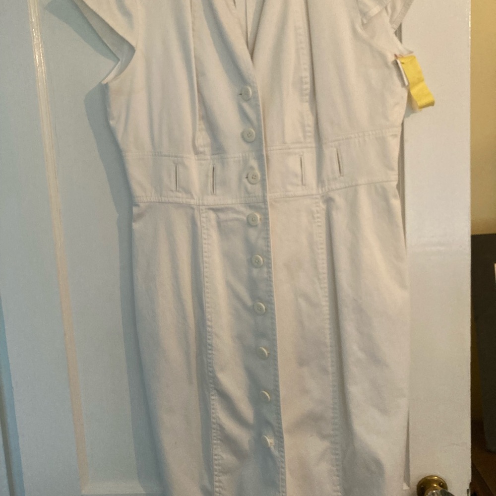 White Calvin Klein dress worn once, dry cleaned, fully lined size 12
